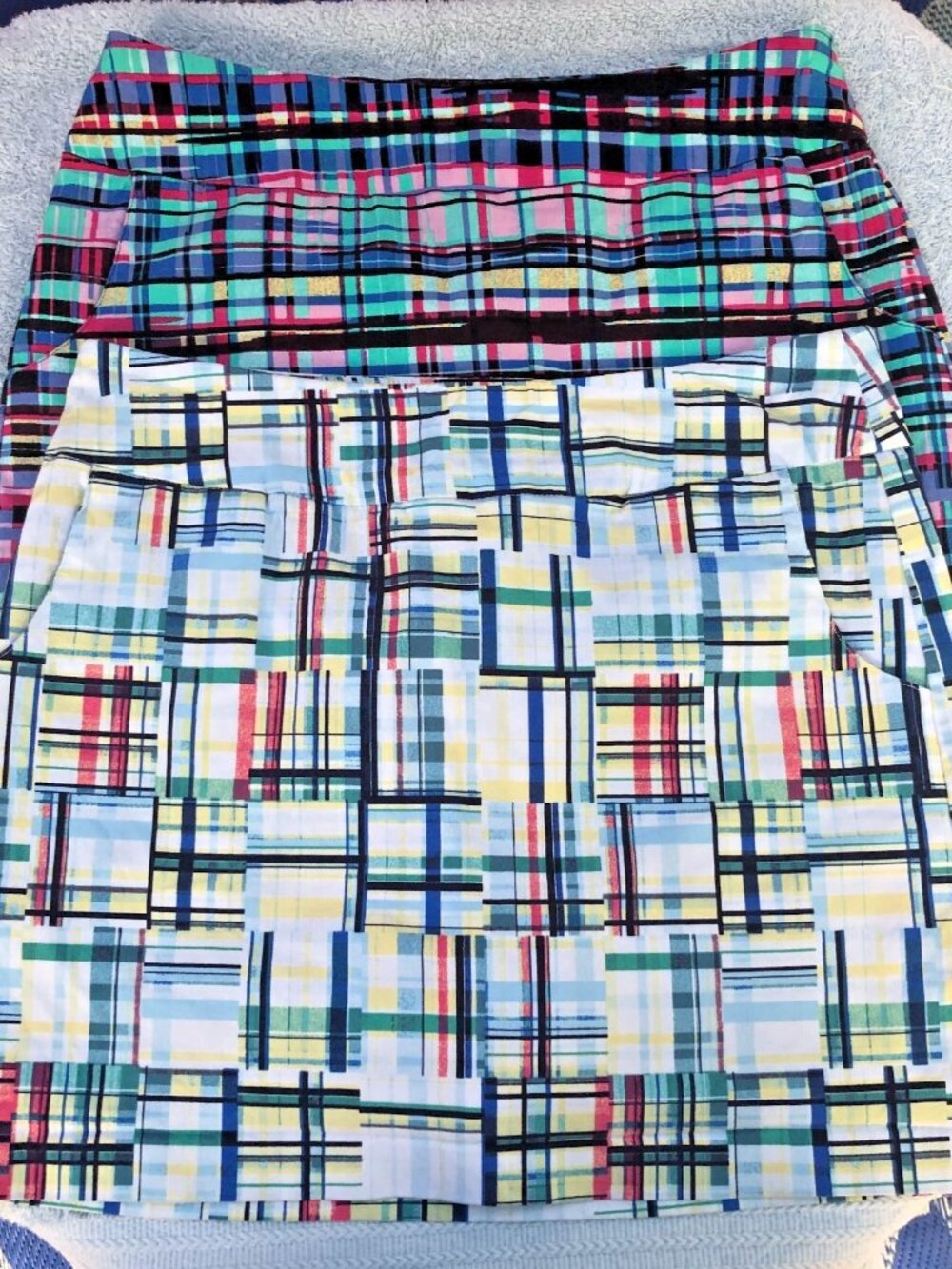 LOT of 2 ZAC & RACHEL WOMAN'S PULL ON PLAID SKORTS SIZE 10 with POCKETS